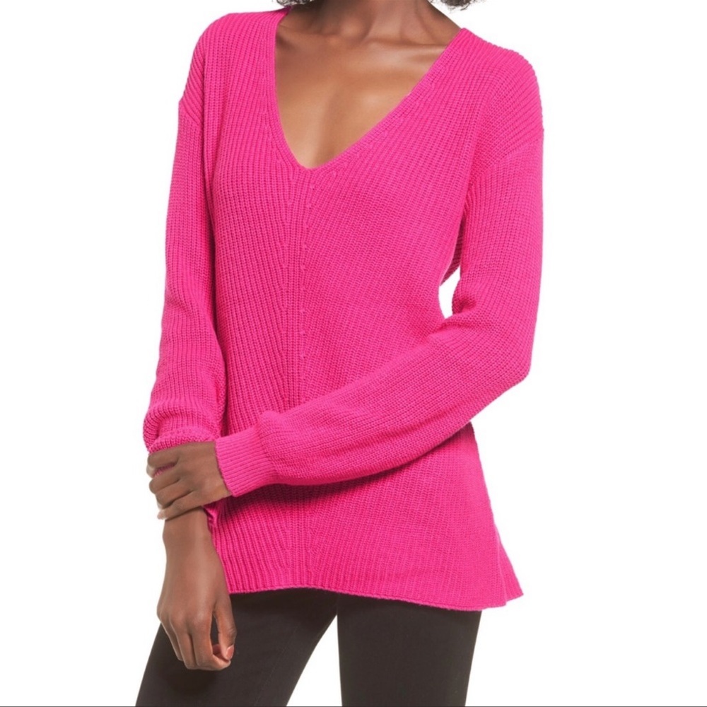 BP by Nordstrom Pink V neck Sweater